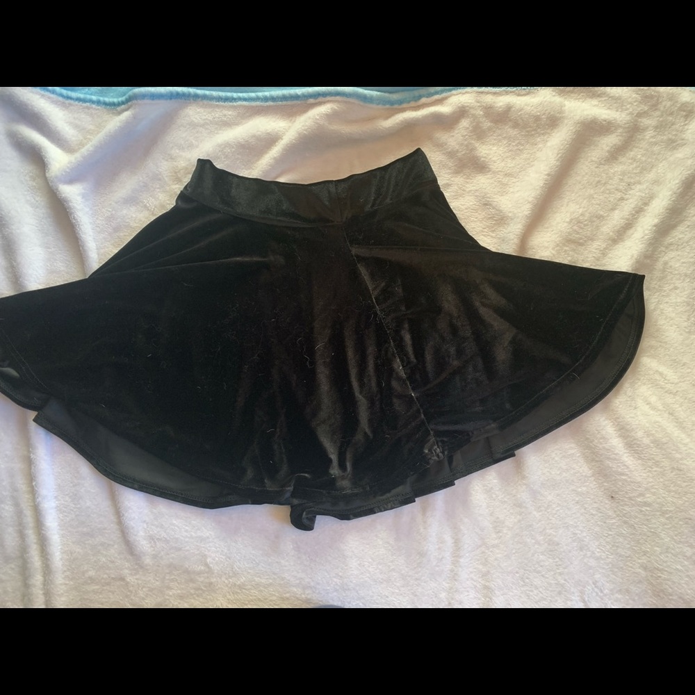 velvet high waisted mini skirt